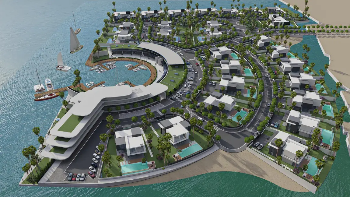 Plan masse en vue aérienne